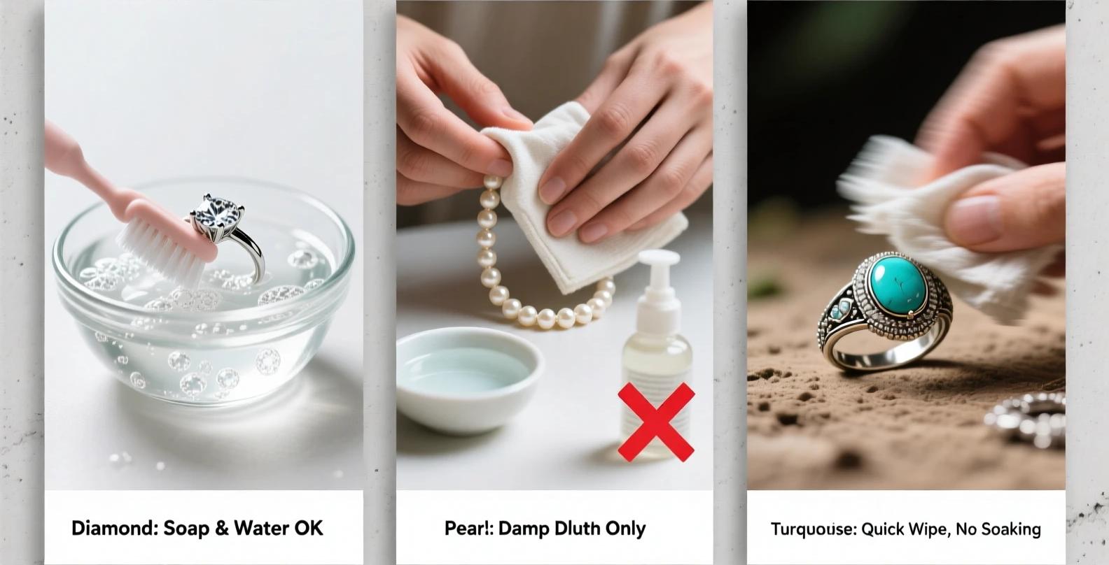 راهنمای جامع تمیز کردن جواهرات سنگی